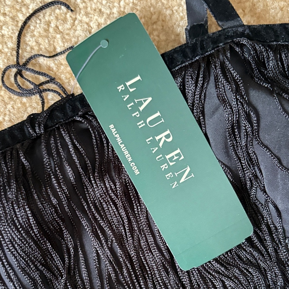 Ralph Lauren Elegant Black Camisole fringe cami size 6 - Picture 3 of 7